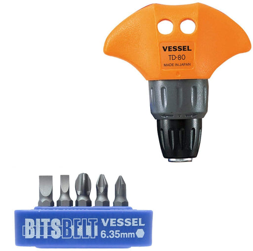Vessel T-Type Ratchet Driver Tool Set TD-80 - Premium Quality Tools-Kiichin - The #1 Place for Japanese Goods in Your Hand!