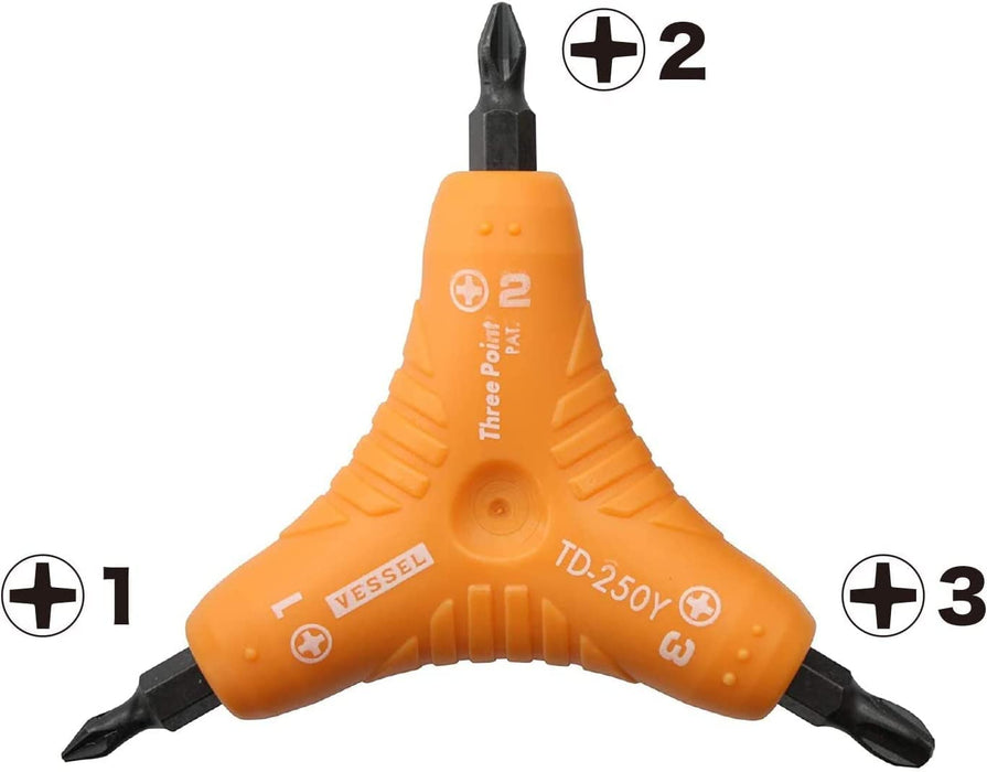 Vessel Three Point Plus TD-250Y Driver - High-Performance Vessel Tool-Kiichin - The #1 Place for Japanese Goods in Your Hand!