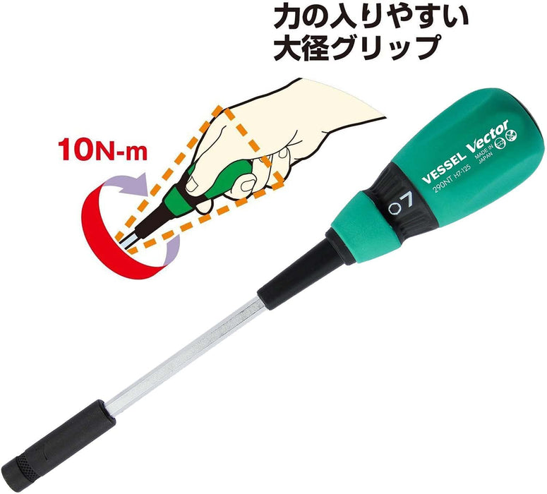 Vessel Vector 7.0mm Nut Driver B-290NT Premium Tool-Kiichin - The #1 Place for Japanese Goods in Your Hand!