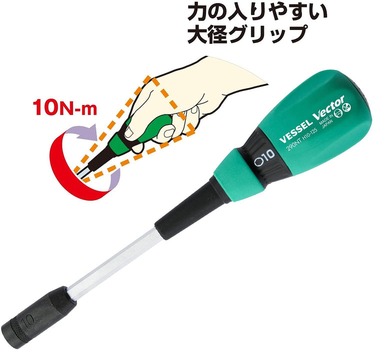 Vessel Vector Black Nut Driver B-290Nt with 10mm Flat Width by Vessel-Kiichin - The #1 Place for Japanese Goods in Your Hand!