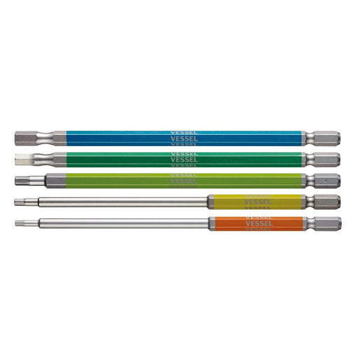 Vessel 40V Hex Gosai Bit Set of 5 Single Head Widths 2.5/3/4/5/6×150 GS5P-32-Kiichin - The #1 Place for Japanese Goods in Your Hand!