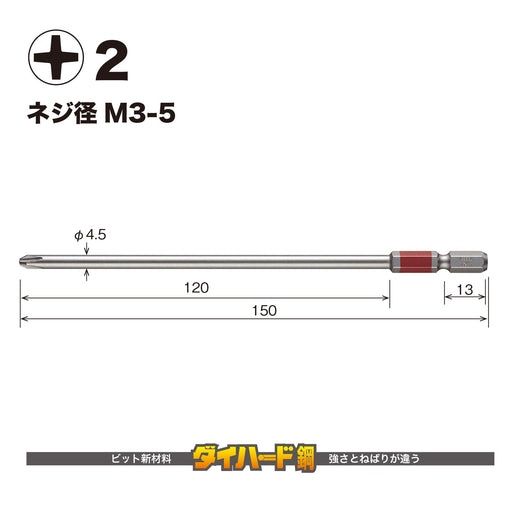 Vessel 40V Compatible Single Head Gosai Bit with 2x150 5-Piece Set Gs5P2150D-Kiichin - The #1 Place for Japanese Goods in Your Hand!