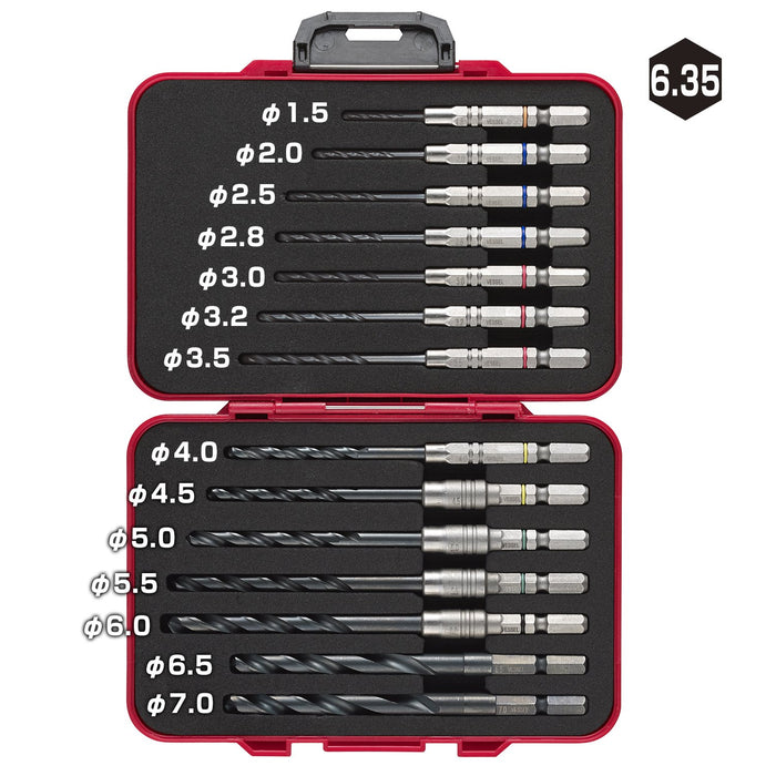 Vessel 14-Piece Ironwork Drill Set in Special Box - Amd14S-Kiichin - The #1 Place for Japanese Goods in Your Hand!