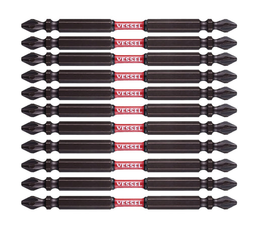 Vessel Sakisbo Torsion Bit Set Double Head +2 X 4 X 110Mm 10 Pieces-Kiichin - The #1 Place for Japanese Goods in Your Hand!