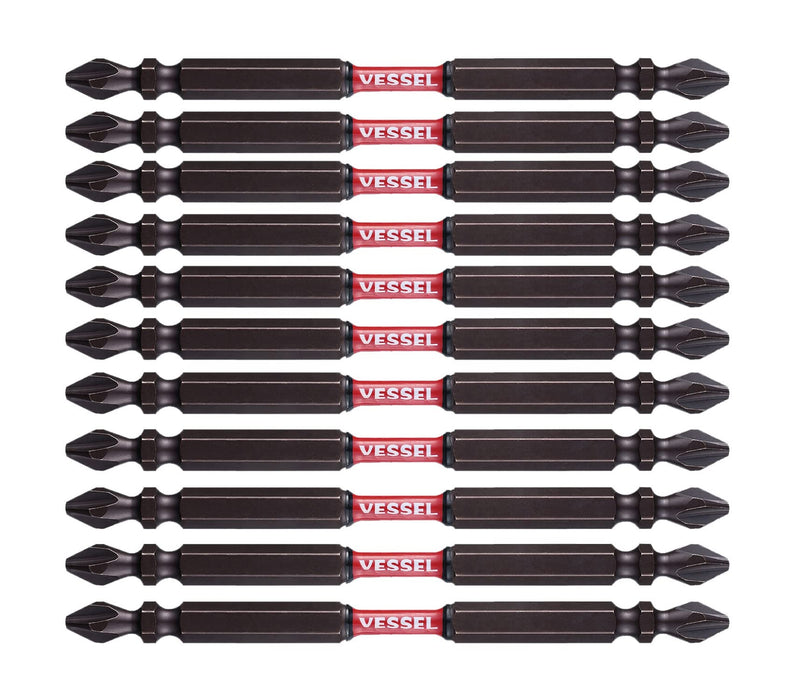Vessel Sakisbo Torsion Bit Set Double Head +2 X 4 X 110Mm 10 Pieces-Kiichin - The #1 Place for Japanese Goods in Your Hand!