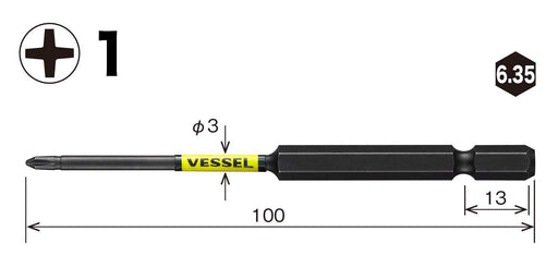 Vessel Sakisubo Stepped Bit Set 1xΦ3x100mm Pack of 2 - Model SS161100-Kiichin - The #1 Place for Japanese Goods in Your Hand!