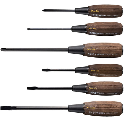 Vessel 336Ps Grip Set - Woody Penetrating Driver Non-Slip 6 Pack-Kiichin - The #1 Place for Japanese Goods in Your Hand!