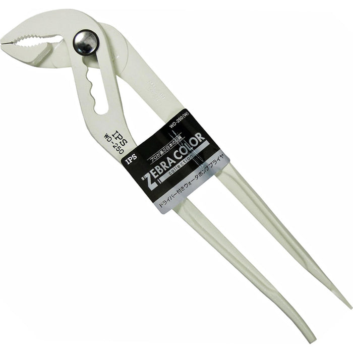 Igarashi Plyer Zebra White WD-250(W) Water Pump Pliers with IPS Driver-Kiichin - The #1 Place for Japanese Goods in Your Hand!