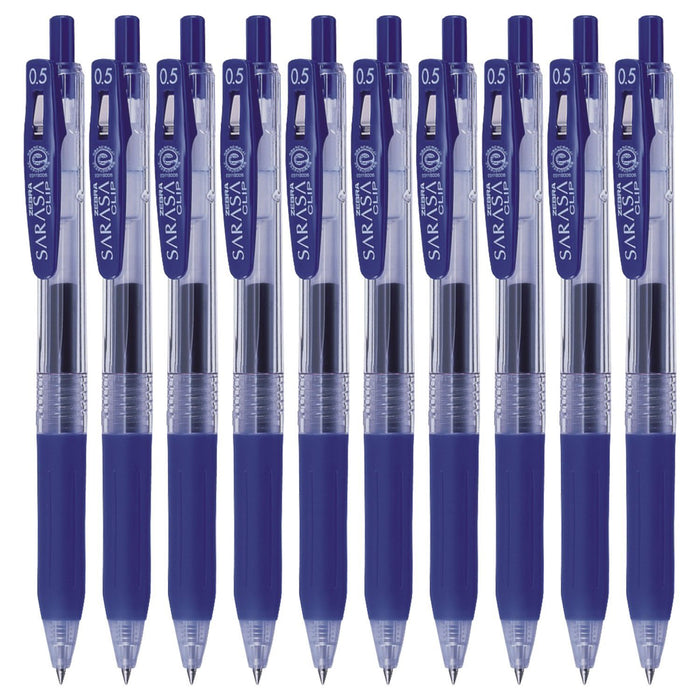 Zebra Sarasa Clip Blue Gel Ballpoint Pen 0.5 mm Tip Pack of 10-Kiichin - The #1 Place for Japanese Goods in Your Hand!