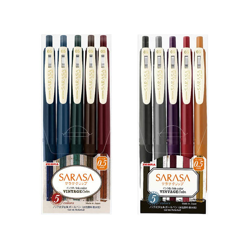 Zebra Sarasa Clip Vintage 10-Pack - 0.5mm Gel Ballpoint Pens in Assorted Colors-Kiichin - The #1 Place for Japanese Goods in Your Hand!