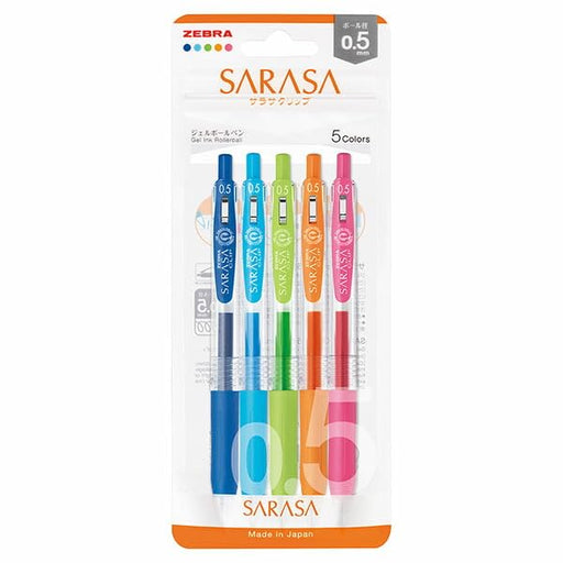 Zebra Sarasa Clip Gel Ballpoint Pen Set 0.5mm 5 Assorted Colors-Kiichin - The #1 Place for Japanese Goods in Your Hand!
