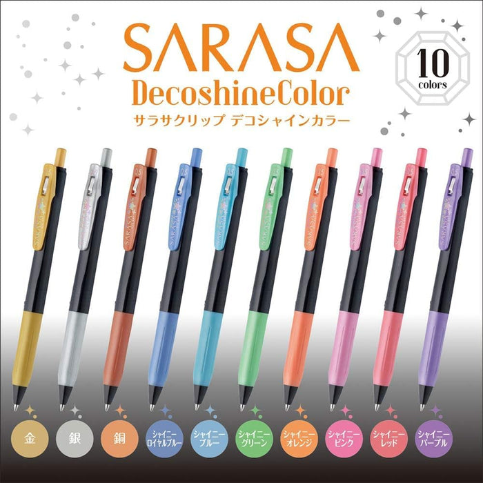 Zebra Sarasa Clip Gel Ballpoint Pens 0.5mm Deco Shine 5-Color Set-Kiichin - The #1 Place for Japanese Goods in Your Hand!