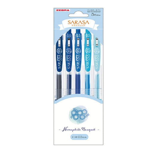 Zebra Sarasa Clip Gel Ballpoint Pen Set 0.5mm Flower Bouquet Nemophila 5 Colors 1 Pack-Kiichin - The #1 Place for Japanese Goods in Your Hand!