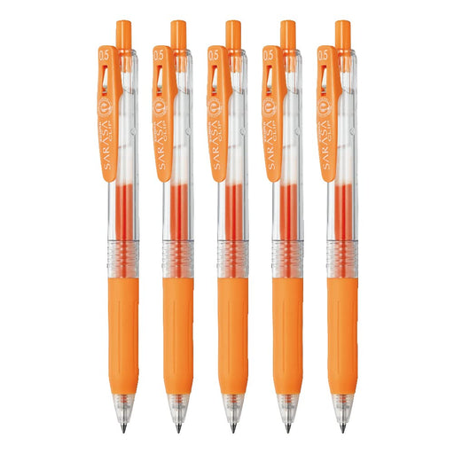 Zebra Sarasa Clip Orange Gel Ballpoint Pen 0.5mm Pack of 5-Kiichin - The #1 Place for Japanese Goods in Your Hand!
