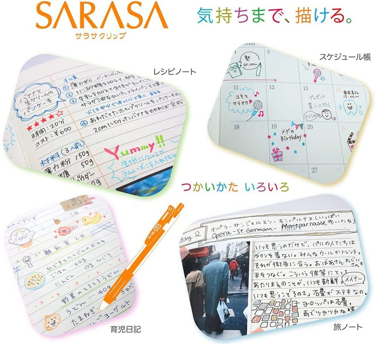 Zebra Sarasa Clip Orange Gel Ballpoint Pen 0.5mm Pack of 5-Kiichin - The #1 Place for Japanese Goods in Your Hand!
