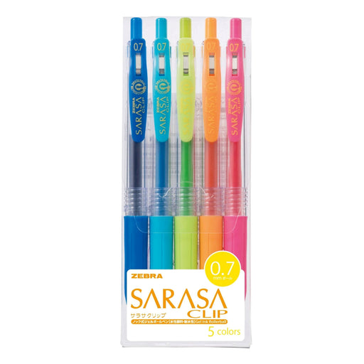 Zebra Sarasa Clip Gel Ballpoint Pen Set 0.7 Tip Pack of 5 Colors-Kiichin - The #1 Place for Japanese Goods in Your Hand!