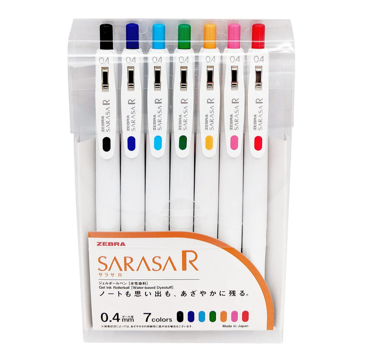 Zebra Sarasa R 7-Color Set 0.4mm Fine-Tip Smooth Gel Ballpoint Pen-Kiichin - The #1 Place for Japanese Goods in Your Hand!
