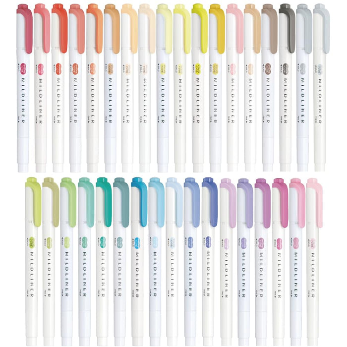 Zebra Mild Liner Highlighters Set of 35 Assorted Colors Wkt7-All35-Az Model-Kiichin - The #1 Place for Japanese Goods in Your Hand!