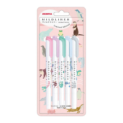 Zebra 5-Color Mild Liner Highlighter Set Zebra Brand Wkt7-As-5C-A-Kiichin - The #1 Place for Japanese Goods in Your Hand!