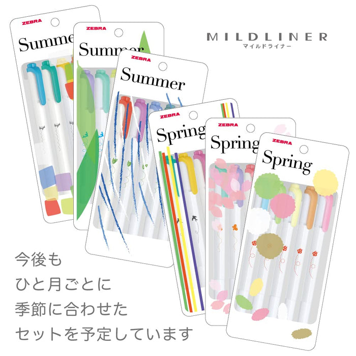 Zebra Ladybug 5-Color Mild Liner Highlighter Set - Zebra Wkt5-5C-3A-Kiichin - The #1 Place for Japanese Goods in Your Hand!