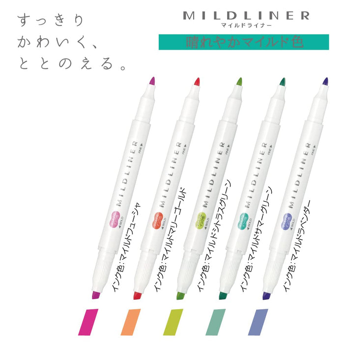 Zebra Highlighter Set Radiant Mild Color 5 Vibrant Shades Zebra Mild Liner Wkt7-5C-Hc-Kiichin - The #1 Place for Japanese Goods in Your Hand!