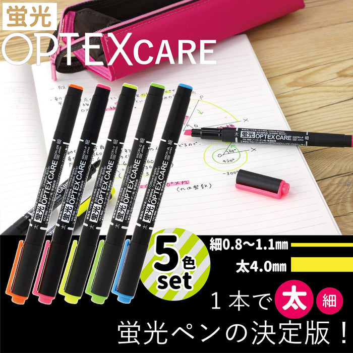 Zebra Optex Care 5-Color Highlighter Set - Wkcr1-5C Zebra Series-Kiichin - The #1 Place for Japanese Goods in Your Hand!