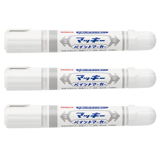 Zebra Oil Pen Mackie White Paint Marker Set of 3 Model Yyt20-Az-W3-Kiichin - The #1 Place for Japanese Goods in Your Hand!