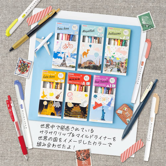 Zebra Sarasa Clip Mild Traveling Series Liner Set Camel Mixed 5 Count-Kiichin - The #1 Place for Japanese Goods in Your Hand!