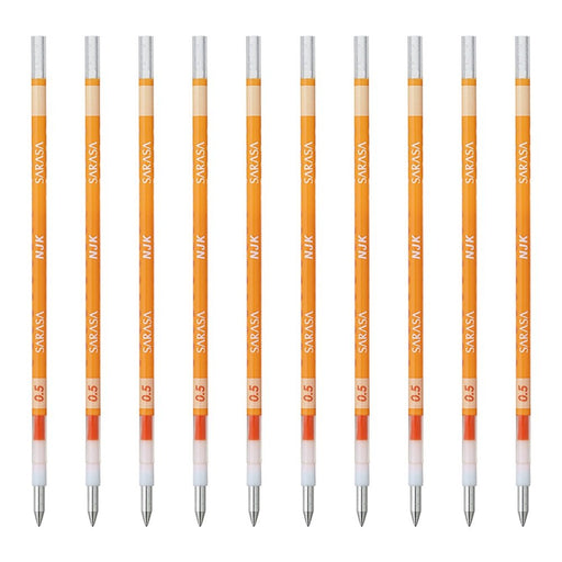 Zebra Prefeel Sarasa Ballpoint Pen Refill 10-Pack 0.5 Lead Orange - BRNJK5OR-Kiichin - The #1 Place for Japanese Goods in Your Hand!