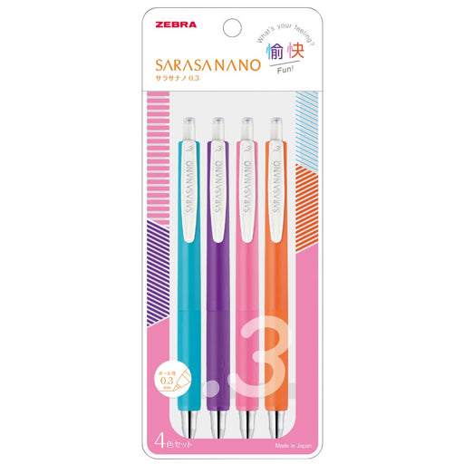 Zebra Four-Color Set Sarasanano Gel Ballpoint Pen 0.3mm - Fun JJH72-4C-YU-Kiichin - The #1 Place for Japanese Goods in Your Hand!