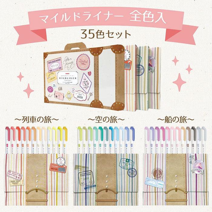 Zebra Highlighter Mild Liner 35-Color Set Gift Box Wkt7-35C-Kiichin - The #1 Place for Japanese Goods in Your Hand!