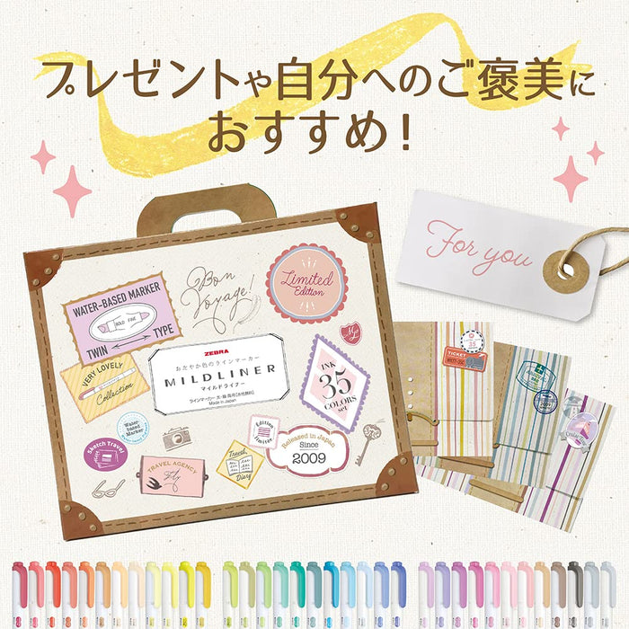 Zebra Highlighter Mild Liner 35-Color Set Gift Box Wkt7-35C-Kiichin - The #1 Place for Japanese Goods in Your Hand!