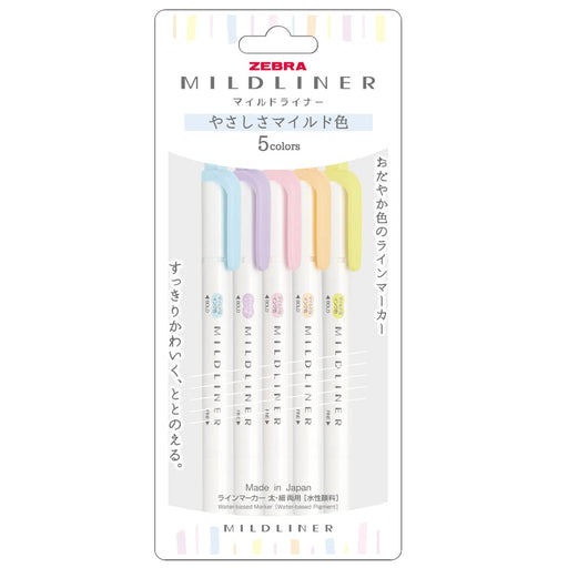 Zebra Highlighter Mild Liner Set 5 Gentle Colors Wkt7-5C-Yc-Kiichin - The #1 Place for Japanese Goods in Your Hand!