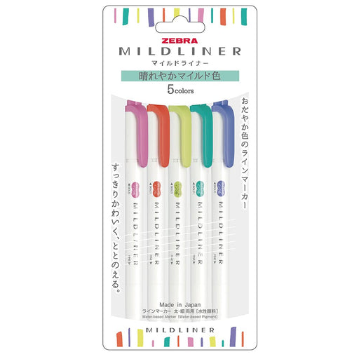 Zebra Mild Liner Highlighter Pen Radiant Mild Color 5 Colors Pack - Wkt7-5C-Hc-N-Kiichin - The #1 Place for Japanese Goods in Your Hand!