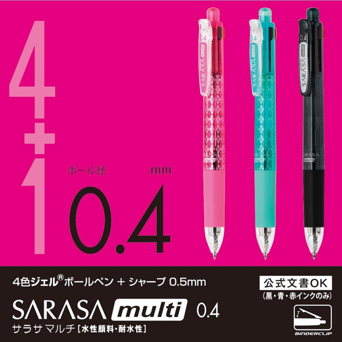 Zebra Multi-Function 4-Color Pen plus Sharp Sarasa Pink 0.4 - P-J4Sas11-P-Kiichin - The #1 Place for Japanese Goods in Your Hand!