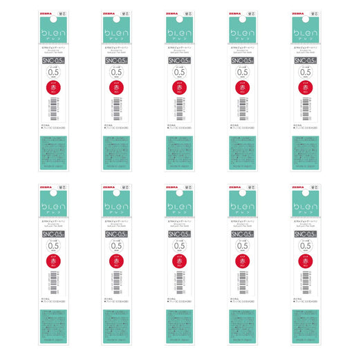 Zebra Oil-Based Ballpoint Pen Refill 0.5 Lead B-Rsnc5-R Red Box of 10-Kiichin - The #1 Place for Japanese Goods in Your Hand!