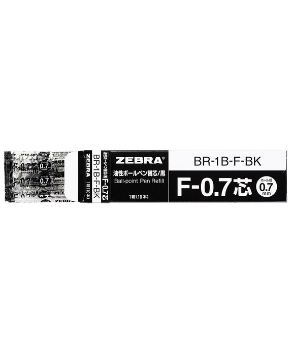 Zebra Oil-Based Black Ballpoint Pen Refill F-0.7 Lead B-Br-1B-F-Bk Pack of 10-Kiichin - The #1 Place for Japanese Goods in Your Hand!