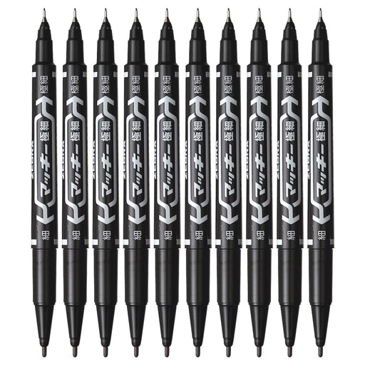 Zebra Mackie Extra Fine Black Oil-Based Pen Pack 10 Pieces-Kiichin - The #1 Place for Japanese Goods in Your Hand!