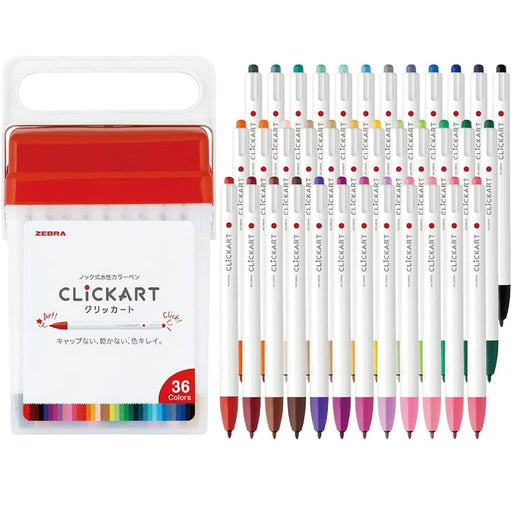 Zebra 36 Colors Water-Based Clickart Marker Set in Case Wyss22-36C-N-Kiichin - The #1 Place for Japanese Goods in Your Hand!