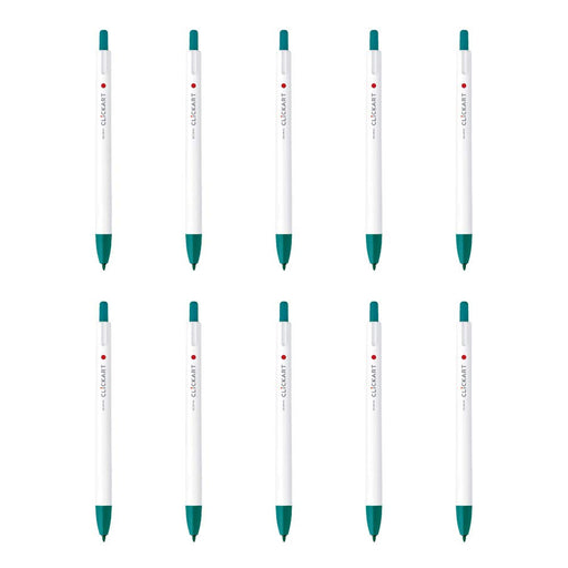 Zebra Clickart Green Black Water-Based Pens Pack of 10-Kiichin - The #1 Place for Japanese Goods in Your Hand!