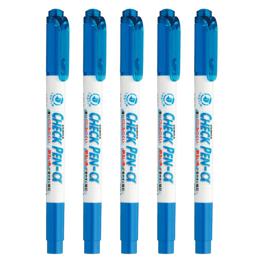 Zebra Water-Based Alpha Blue Memorization Check Pen Pack of 5-Kiichin - The #1 Place for Japanese Goods in Your Hand!