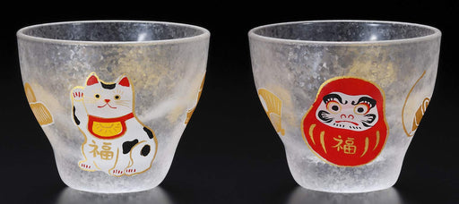 Aderia Cup Pair Set - Medeta Mono Beckoning Cat/Daruma 90Ml - Japan Gift Box S-6285-Kiichin - The #1 Place for Japanese Goods in Your Hand!