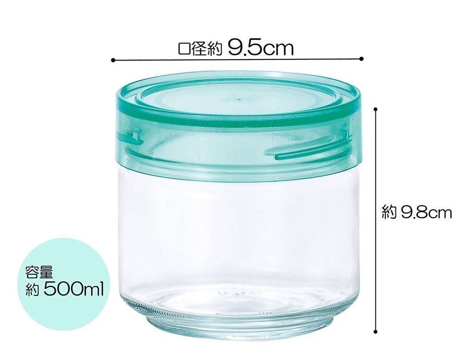Aderia 500Ml Green Glass Canister - Airtight Seasoning Jar & Coffee Beans Storage-Kiichin - The #1 Place for Japanese Goods in Your Hand!