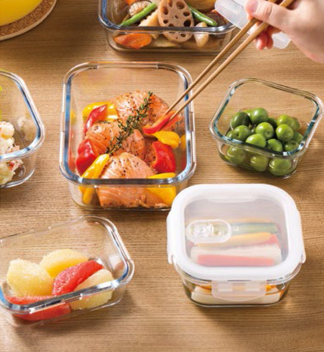 Aderia Japan Cook Rock Square 500Wt 500Ml Glass Canister-Kiichin - The #1 Place for Japanese Goods in Your Hand!