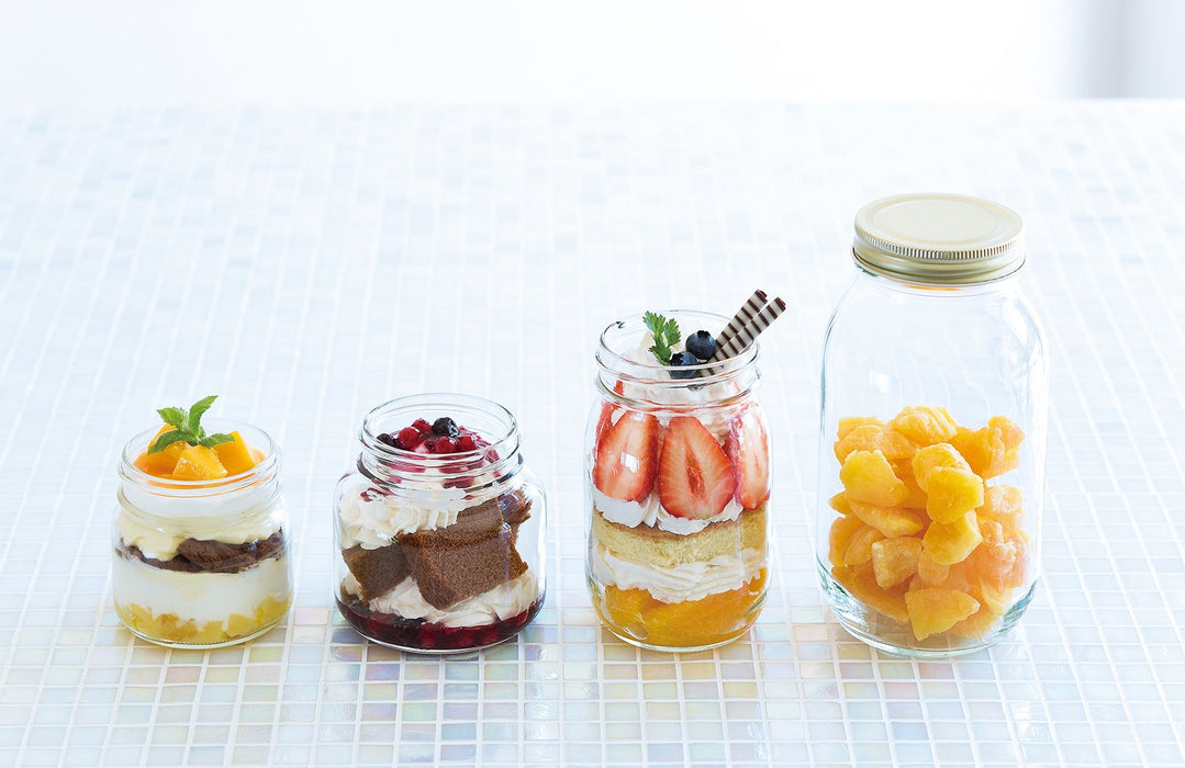 Aderia 375Ml Double Cap Glass Container Set of 6 - Made in Japan-Kiichin - The #1 Place for Japanese Goods in Your Hand!