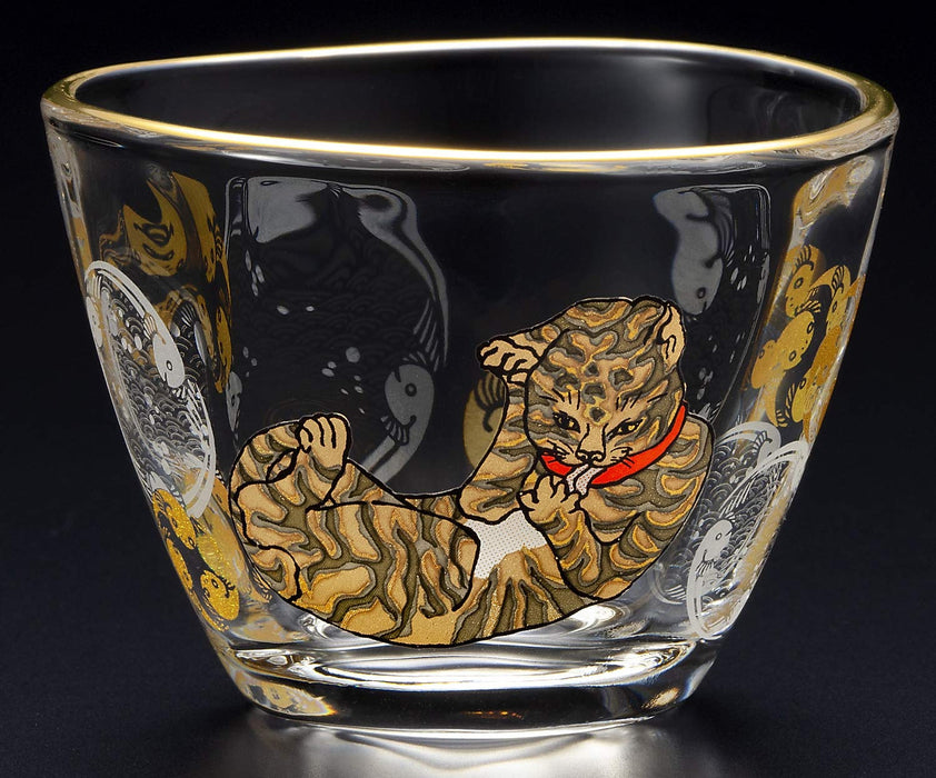 Aderia Edo Cat Tiger Sake Cup & Bean Plate Set - Authentic Japanese Craftsmanship - Premium Nippon Taste - Ideal Birthday Gift - S-6290-Kiichin - The #1 Place for Japanese Goods in Your Hand!