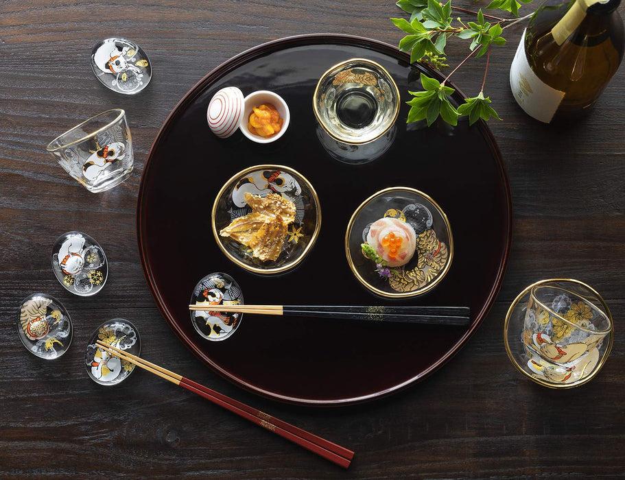 Aderia Edo Cat Tiger Sake Cup & Bean Plate Set - Authentic Japanese Craftsmanship - Premium Nippon Taste - Ideal Birthday Gift - S-6290-Kiichin - The #1 Place for Japanese Goods in Your Hand!