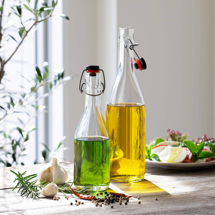 Aderia 360ml Glass Water Bottle with Swing Stopper Cap - Made in Japan M-6451-Kiichin - The #1 Place for Japanese Goods in Your Hand!