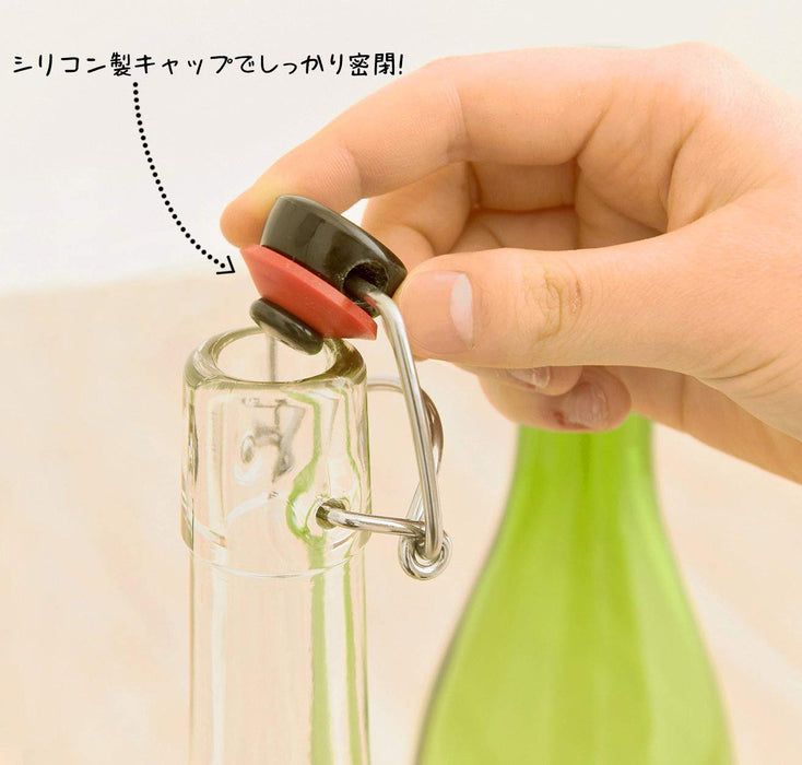 Aderia 360ml Glass Water Bottle with Swing Stopper Cap - Made in Japan M-6451-Kiichin - The #1 Place for Japanese Goods in Your Hand!