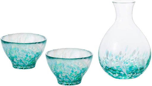Aderia Blue Mizubasho Sake Set - Authentic Japanese Glassware-Kiichin - The #1 Place for Japanese Goods in Your Hand!